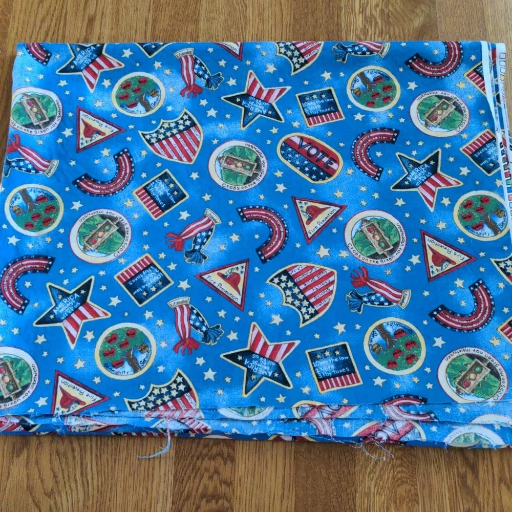 Americana fabric Vintage Classic Cottons 2003 rainbows stars USA